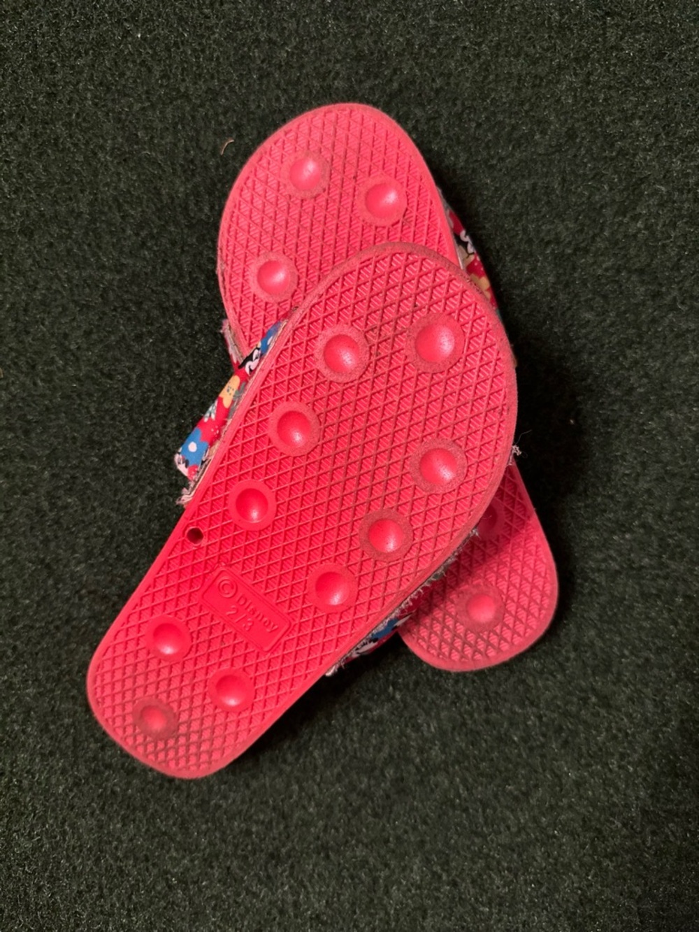 Disney Red Kids Slide Sandals with Floral Minnie Print - Picture 5 of 6